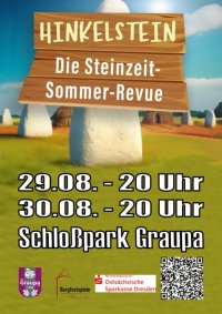 Gastspiel der Burgfestspiele aus Plau am See mit neuer Sommerrevue „Hinkelstein“ und dem Kindermusical „Das Dschungelbuch“ im Schlosspark Graupa am 29. bis 31. August“